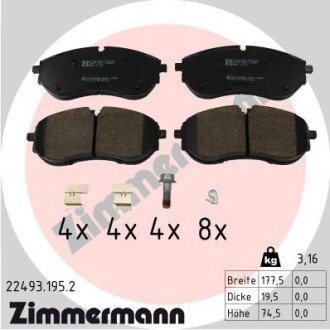 Тормозні (гальмівні) колодки otto Zimmermann GmbH 224931952