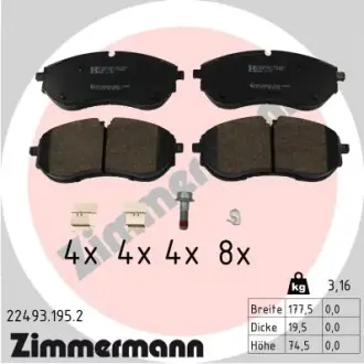 Тормозні (гальмівні) колодки Otto Zimmermann GmbH 224931952