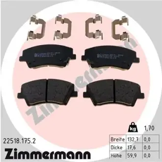 Тормозні (гальмівні) колодки otto zimmermann gmbh 225181752 Hyundai Элантра ad