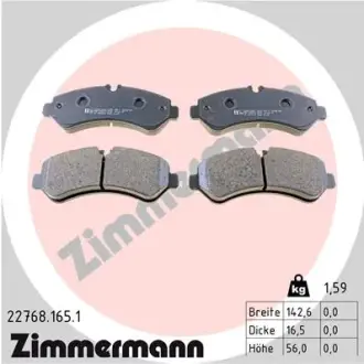 Тормозні (гальмівні) колодки Otto Zimmermann GmbH 22768.165.1