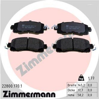 Тормозные колодки otto Zimmermann GmbH 22800.170.1