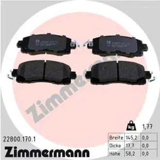 Тормозні (гальмівні) колодки Otto Zimmermann GmbH 22800.170.1