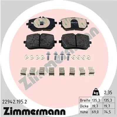 Тормозні (гальмівні) колодки Otto Zimmermann GmbH 229421952 (фото 1)