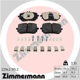 Тормозні (гальмівні) колодки otto zimmermann gmbh 229421952