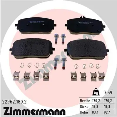 Тормозные колодки otto zimmermann gmbh 22962.180.2