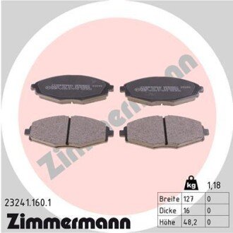 Тормозні (гальмівні) колодки otto Zimmermann GmbH 232411601 на Митсубиси Лансер 10