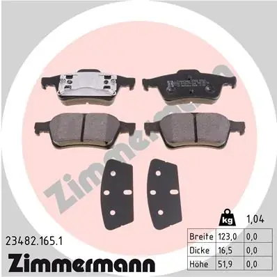 Тормозні (гальмівні) колодки Otto Zimmermann GmbH 234821651 (фото 1)