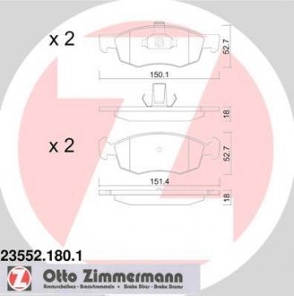 Тормозные колодки otto Zimmermann GmbH 235521801