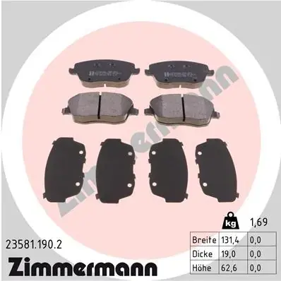 Тормозные колодки otto zimmermann gmbh 235811902