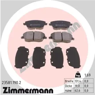 Тормозні (гальмівні) колодки Otto Zimmermann GmbH 235811902