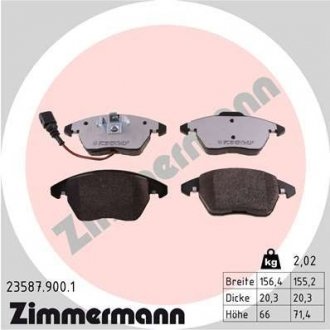 Тормозні (гальмівні) колодки otto Zimmermann GmbH 23587.900.1