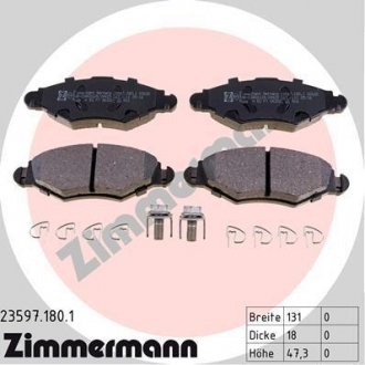 Передні тормозні (гальмівні) колодки otto Zimmermann GmbH 235971801