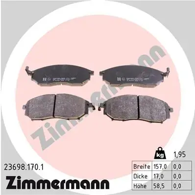 Тормозные колодки otto zimmermann gmbh 236981701