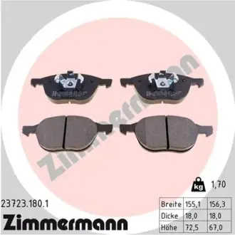Тормозні (гальмівні) колодки Otto Zimmermann GmbH 23723.180.1