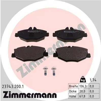 Тормозные колодки otto zimmermann gmbh 23743.200.1
