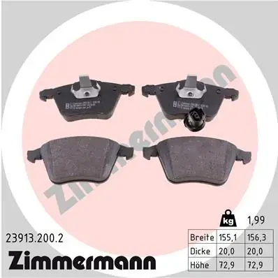 Тормозні (гальмівні) колодки Otto Zimmermann GmbH 23913.200.2 (фото 1)