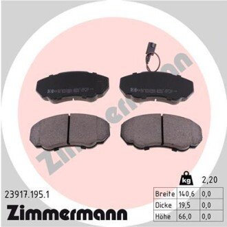 Тормозні (гальмівні) колодки otto Zimmermann GmbH 23917.195.1