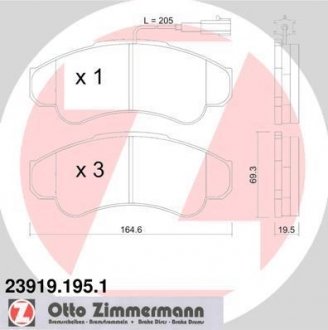 Тормозні (гальмівні) колодки otto Zimmermann GmbH 239191951