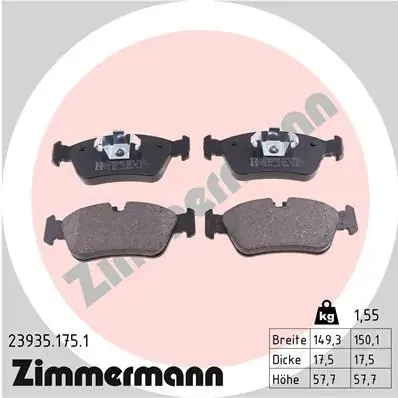 Тормозні (гальмівні) колодки Otto Zimmermann GmbH 23935.175.1 (фото 1)