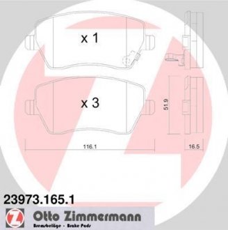 Передние тормозные колодки otto Zimmermann GmbH 239731651