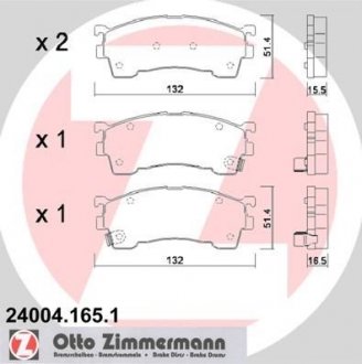 Передні тормозні (гальмівні) колодки otto Zimmermann GmbH 240041651
