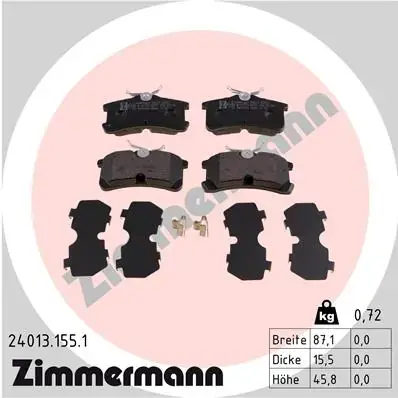 Тормозные колодки otto zimmermann gmbh 240131551