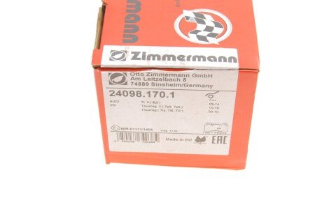 Тормозні (гальмівні) колодки otto Zimmermann GmbH 240981701