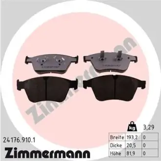 Тормозные колодки otto zimmermann gmbh 24176.910.1