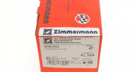 Задні тормозні (гальмівні) колодки otto Zimmermann GmbH 241921752