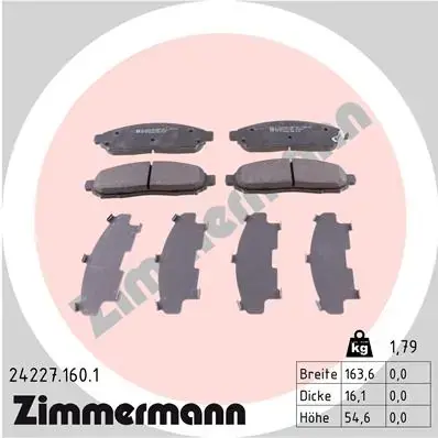 Тормозные колодки otto zimmermann gmbh 24227.160.1