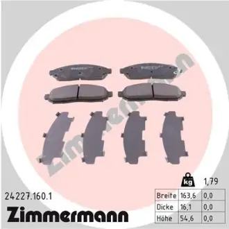 Тормозные колодки otto zimmermann gmbh 24227.160.1