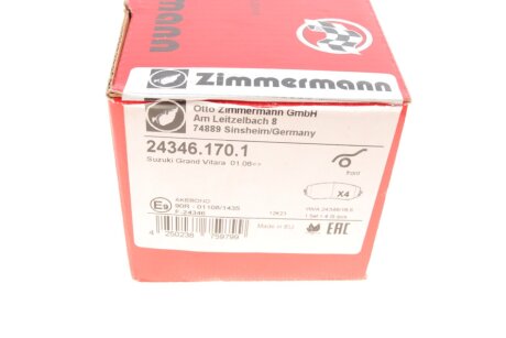Тормозні (гальмівні) колодки otto Zimmermann GmbH 243461701
