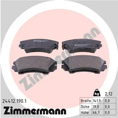 Тормозные колодки otto zimmermann gmbh 244121901