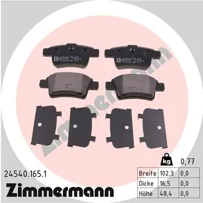 Тормозные колодки otto zimmermann gmbh 24540.165.1