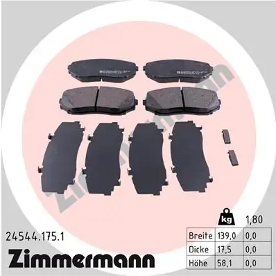 Тормозные колодки otto zimmermann gmbh 24544.175.1