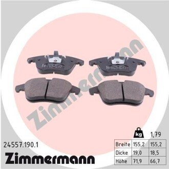 Тормозные колодки otto Zimmermann GmbH 24557.190.1