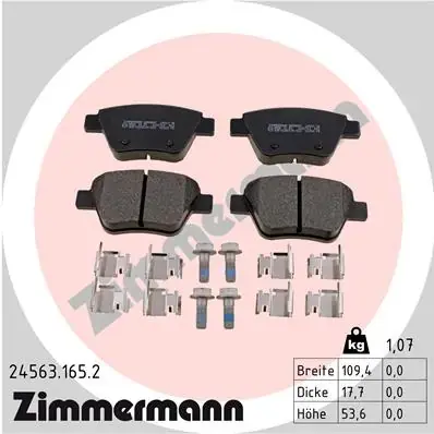 Тормозні (гальмівні) колодки Otto Zimmermann GmbH 24563.165.2 (фото 1)