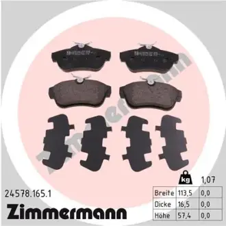 Тормозні (гальмівні) колодки Otto Zimmermann GmbH 24578.165.1