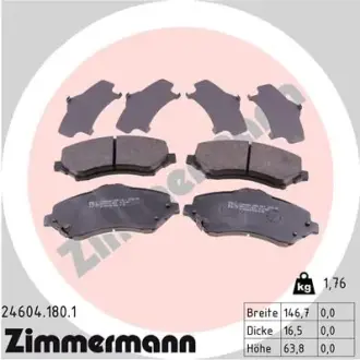 Тормозные колодки otto zimmermann gmbh 246041801 Jeep Cherokee
