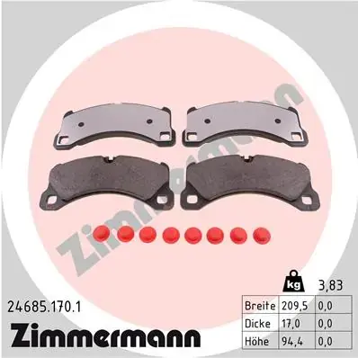 Тормозні (гальмівні) колодки Otto Zimmermann GmbH 24685.170.1 (фото 1)