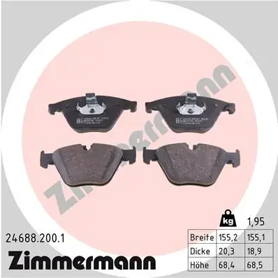Тормозні (гальмівні) колодки Otto Zimmermann GmbH 24688.200.1 (фото 1)