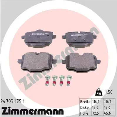Тормозні (гальмівні) колодки Otto Zimmermann GmbH 247031751 (фото 1)