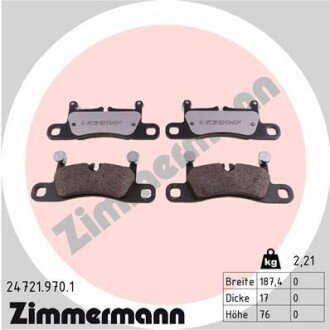 Тормозні (гальмівні) колодки otto Zimmermann GmbH 24721.970.1 на Porsche 911