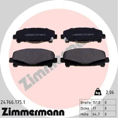Тормозные колодки otto zimmermann gmbh 24766.175.1