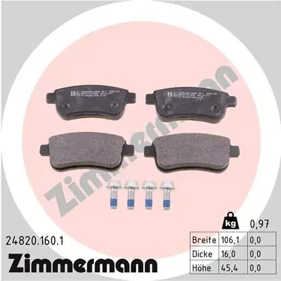 Тормозні (гальмівні) колодки Otto Zimmermann GmbH 248201601 (фото 1)