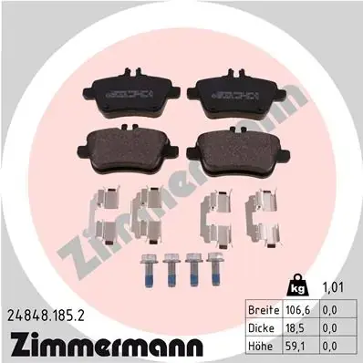 Тормозні (гальмівні) колодки Otto Zimmermann GmbH 24848.185.2 (фото 1)
