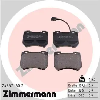 Тормозні (гальмівні) колодки Otto Zimmermann GmbH 24852.160.2