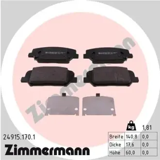 Тормозні (гальмівні) колодки Otto Zimmermann GmbH 24915.170.1