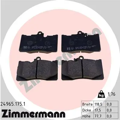 Тормозные колодки otto zimmermann gmbh 24965.175.1