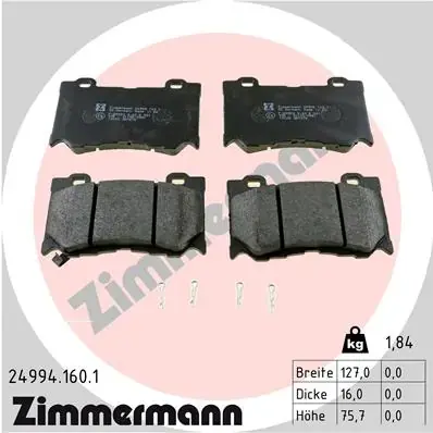 Тормозные колодки otto zimmermann gmbh 24994.160.1